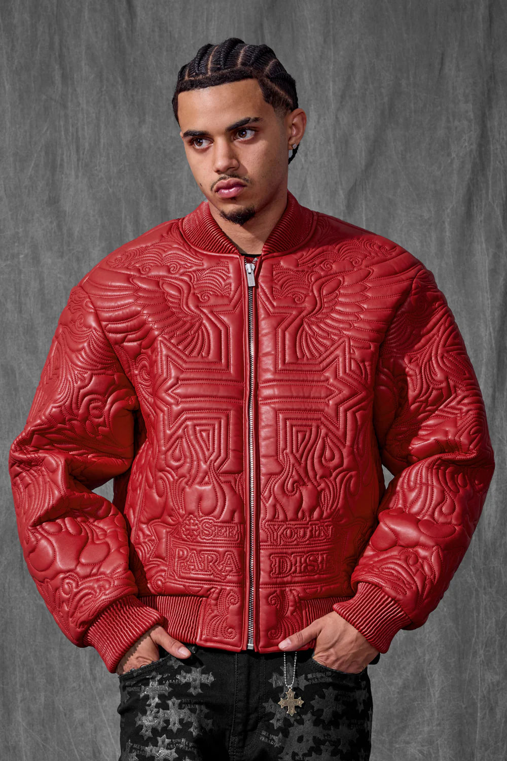 Sinister Bomber Jacket (Red) 91666 | Broadway Collections