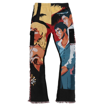 WORLD IS YOURS TAPESTRY PANTS - BLACK (F1628)
