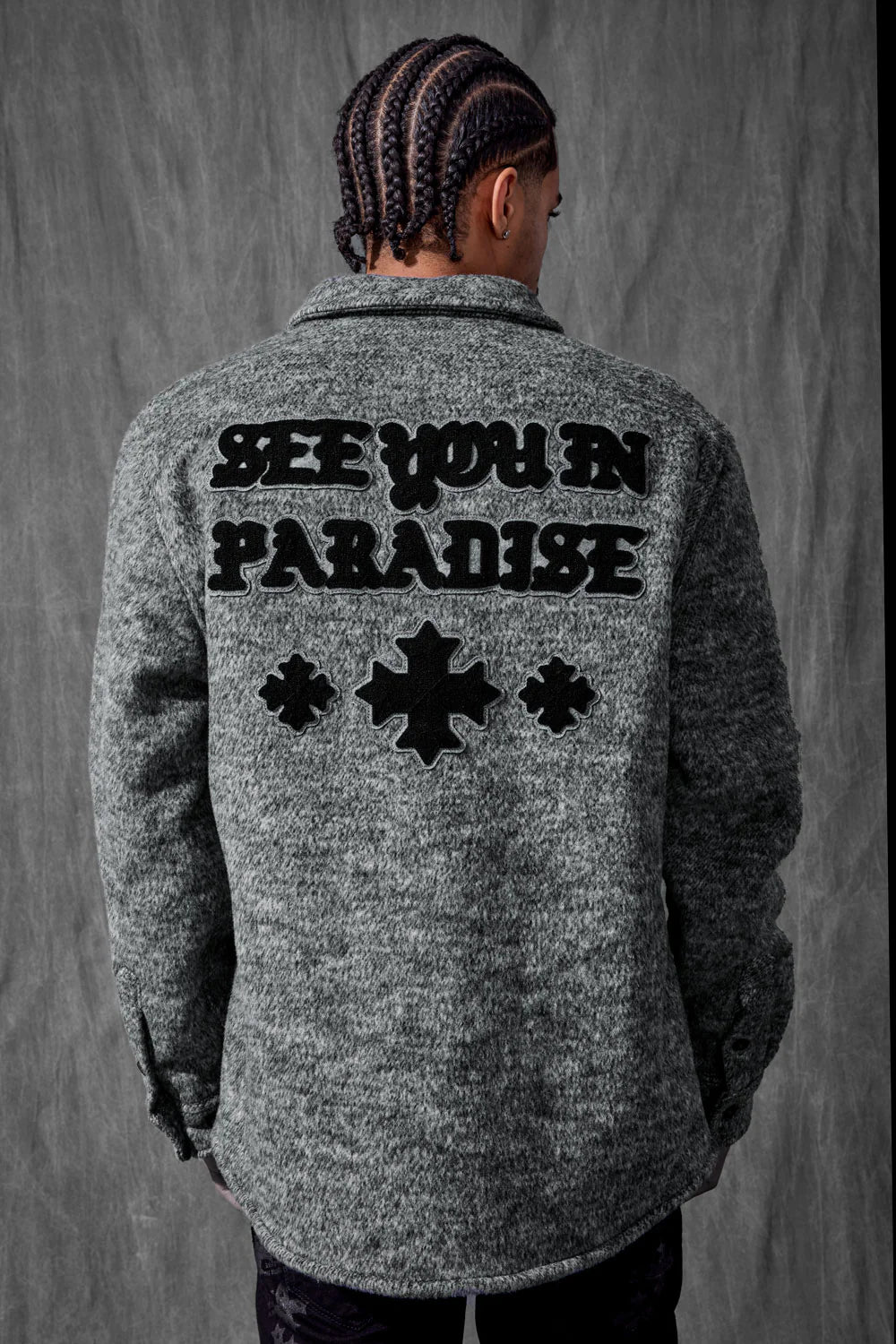 Paradise Wool Shacket (Charcoal) 2569 | Broadway Collections
