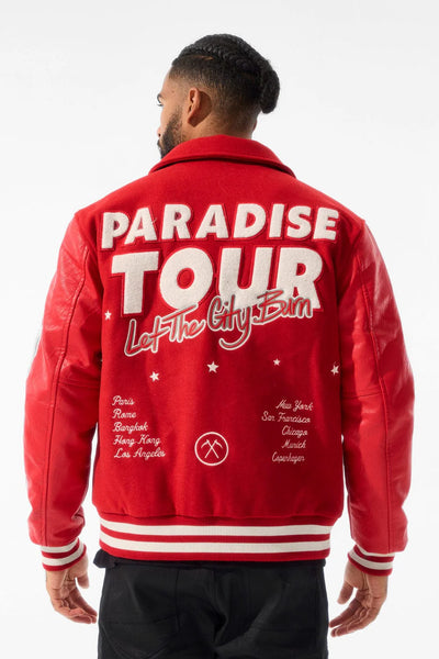 Paradise Tour Varsity Jacket (Red) 91632