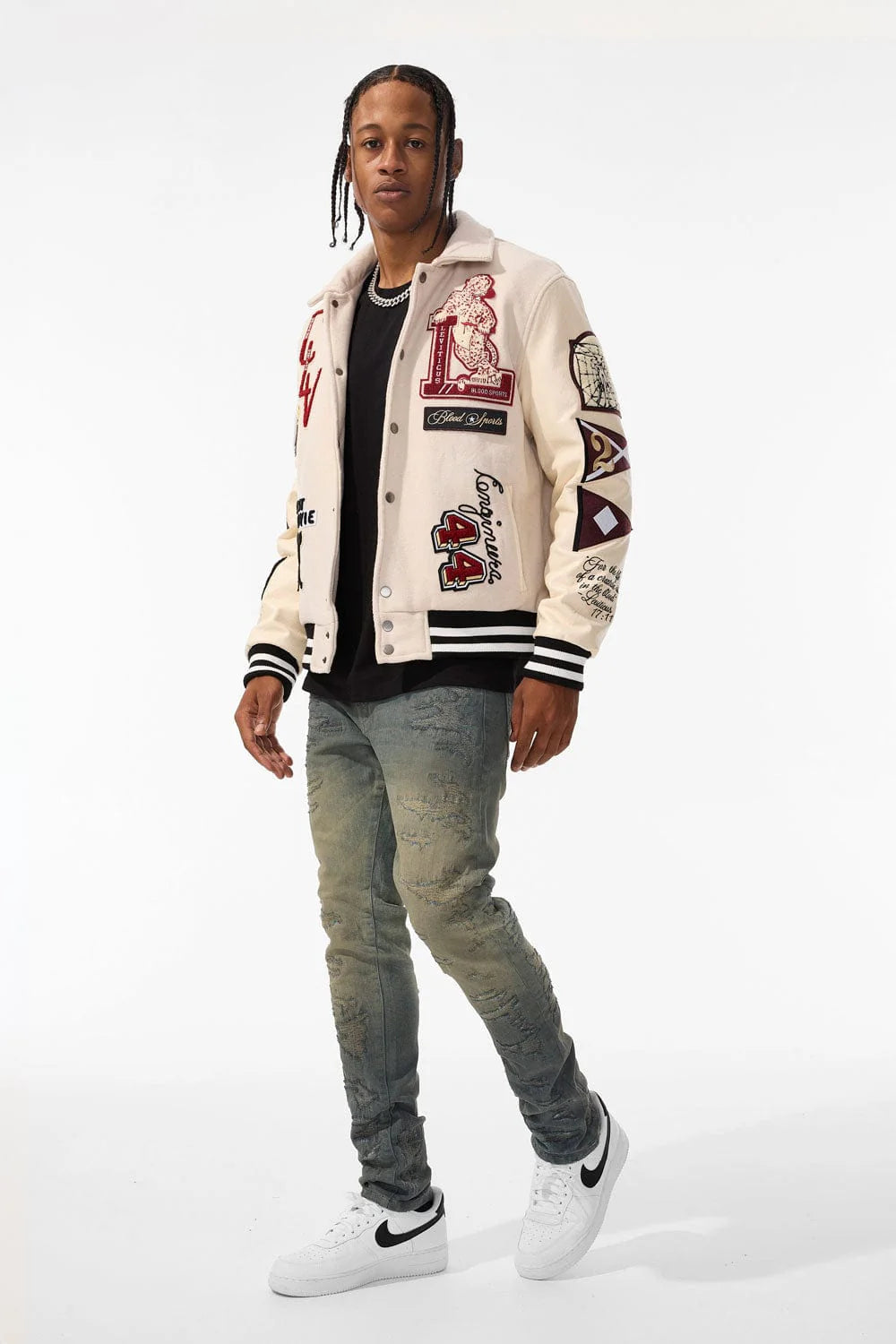 Carpe Diem Varsity Jacket (Bone) 91648