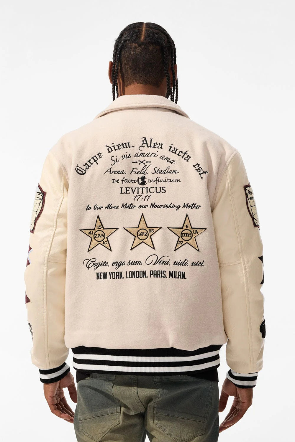 Carpe Diem Varsity Jacket (Bone) 91648