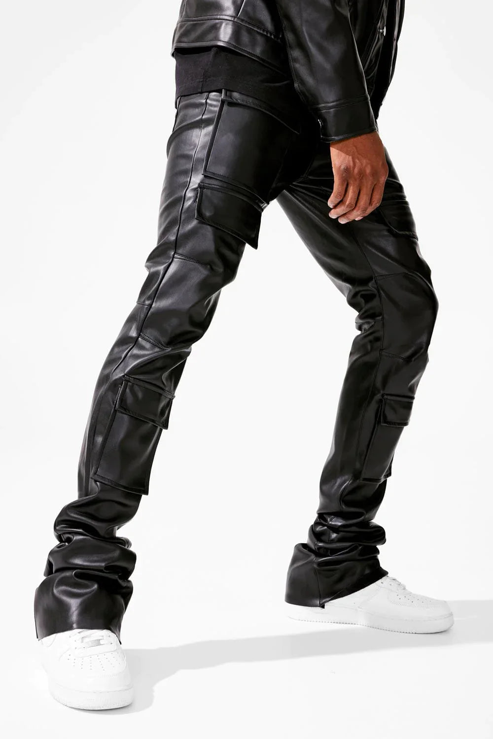 ROSS STACKED - THRILLER CARGO PANTS (BLACK) JRF1121 | Broadway Collections