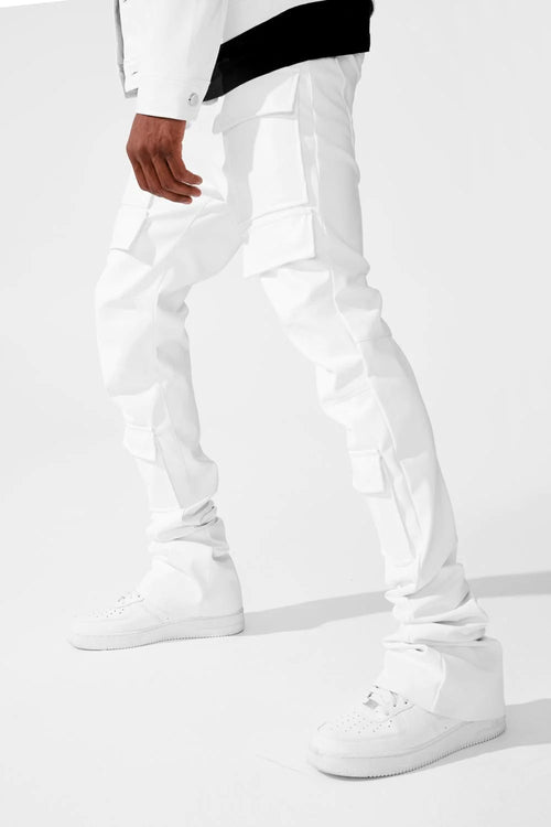 ROSS STACKED - THRILLER CARGO PANTS (WHITE) JRF1121