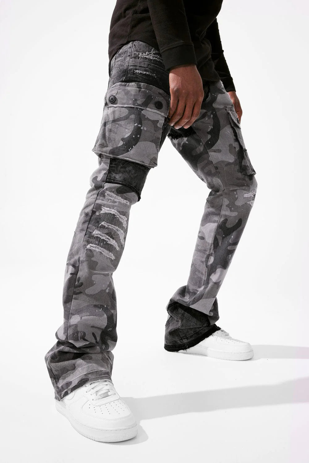 ROSS STACKED PLATOON DENIM (BLACK CAMO) JRF1142C Broadway