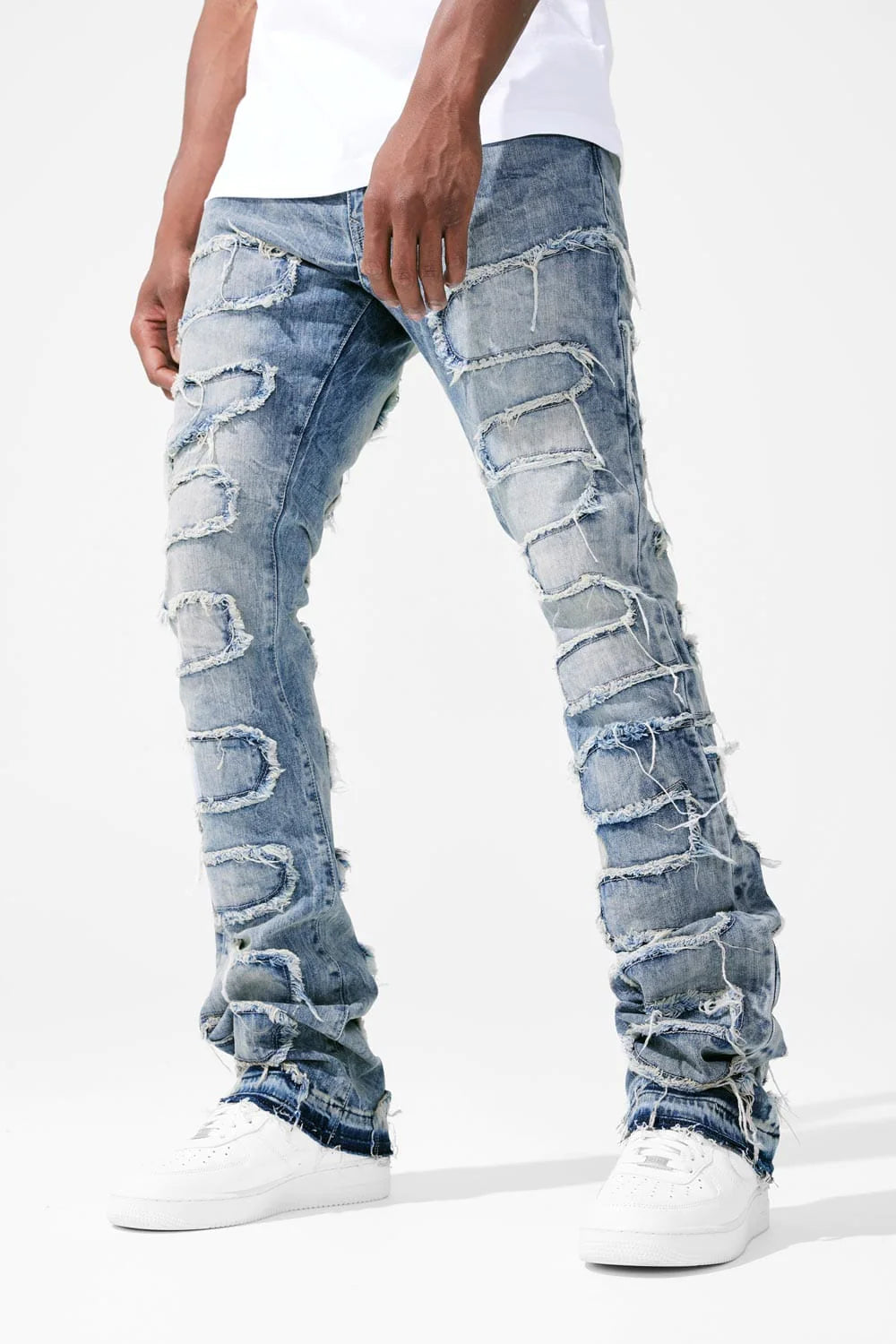 MARTIN STACKED - PYTHON DENIM (STUDIO BLUE) JTF1130 | Broadway Collections