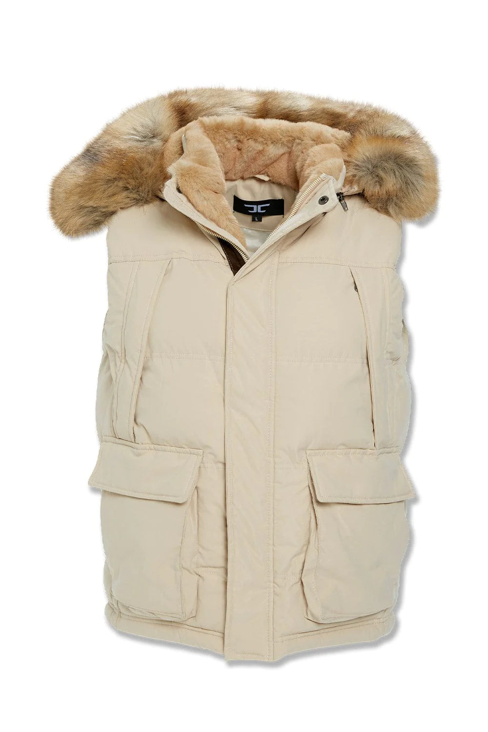 YUKON FUR LINED PUFFER VEST 2.0 KHAKI 9374V Broadway Collections