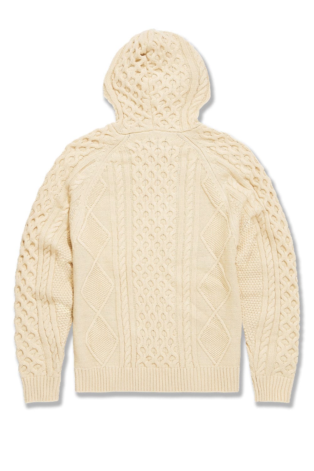 Cable Knit Hooded Sweater (Cream) 3980