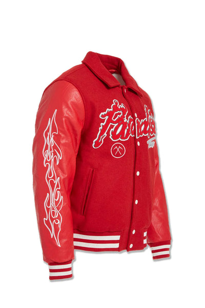 Paradise Tour Varsity Jacket (Red) 91632