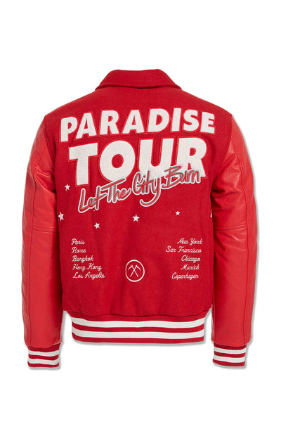 Paradise Tour Varsity Jacket (Red) 91632