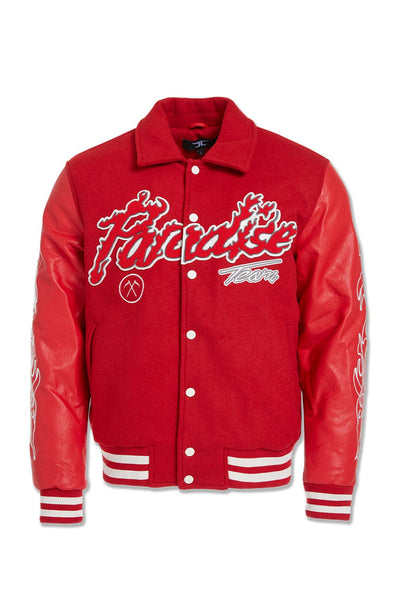 Paradise Tour Varsity Jacket (Red) 91632