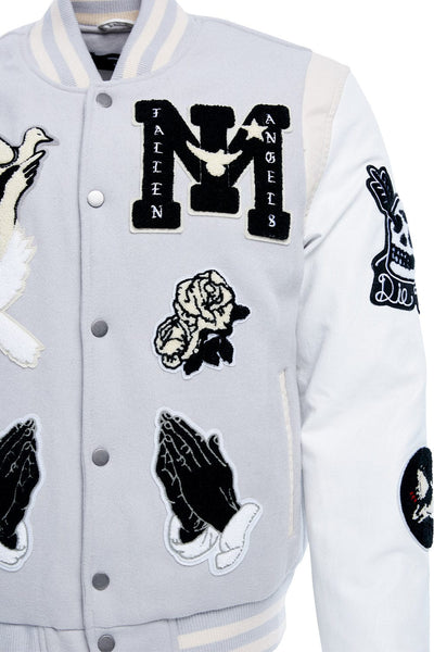 Fallen Angels Varsity Jacket (Light Grey) 91647