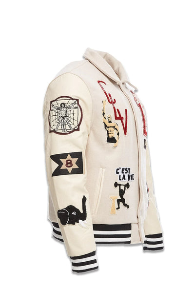 Carpe Diem Varsity Jacket (Bone) 91648