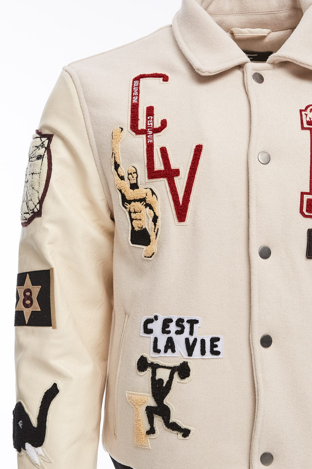 Carpe Diem Varsity Jacket (Bone) 91648