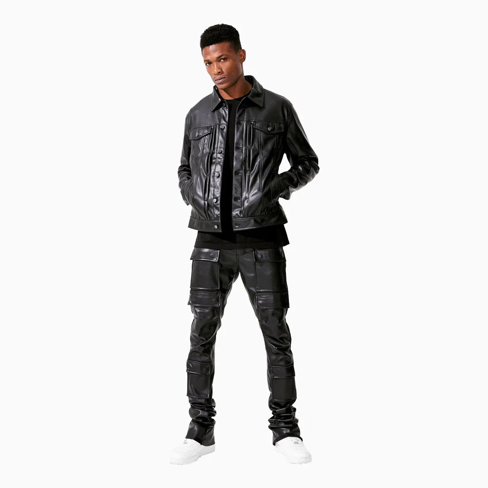 ROSS STACKED - THRILLER CARGO PANTS (BLACK) JRF1121 | Broadway Collections