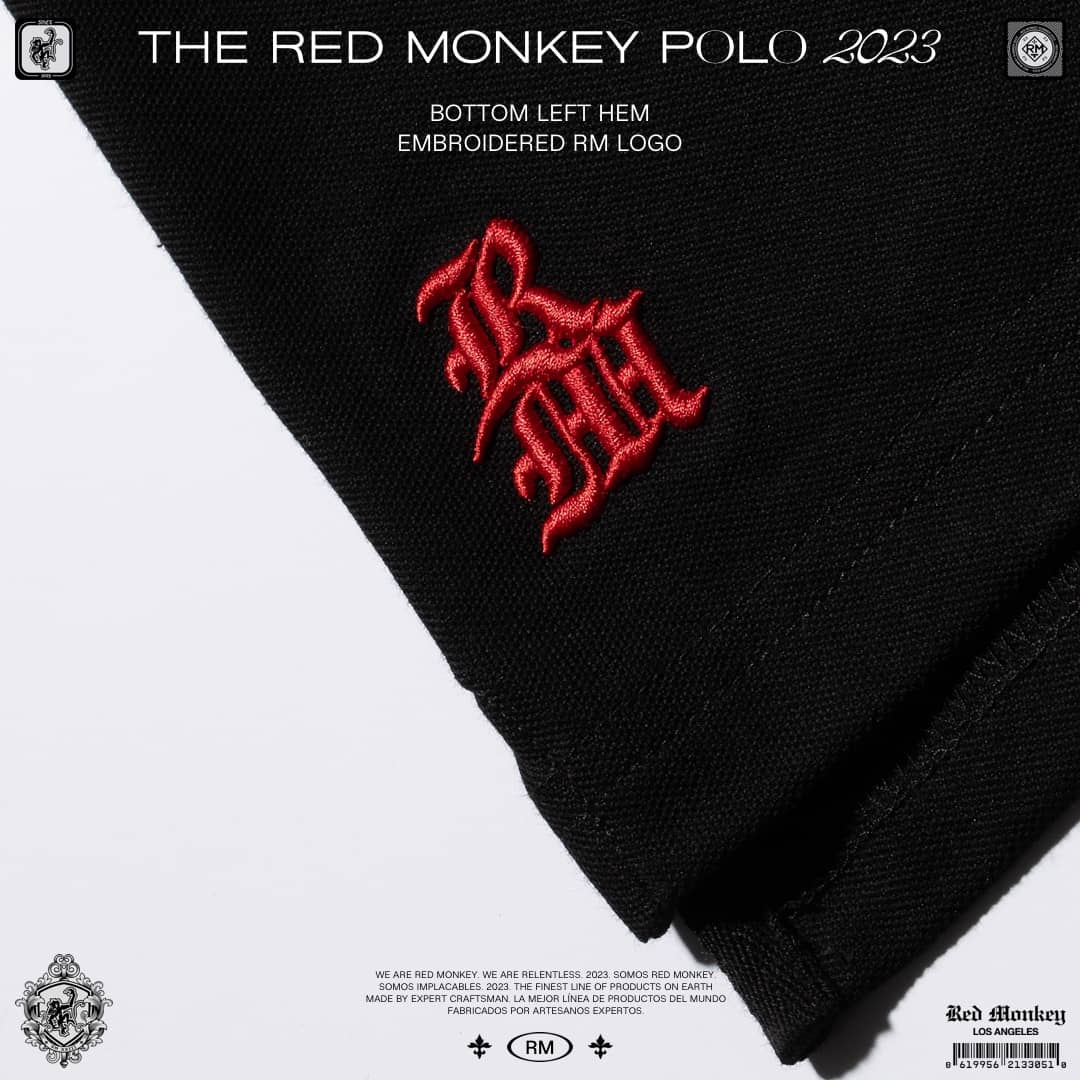 RED MONKEY - SUMMER POLO- BLACK