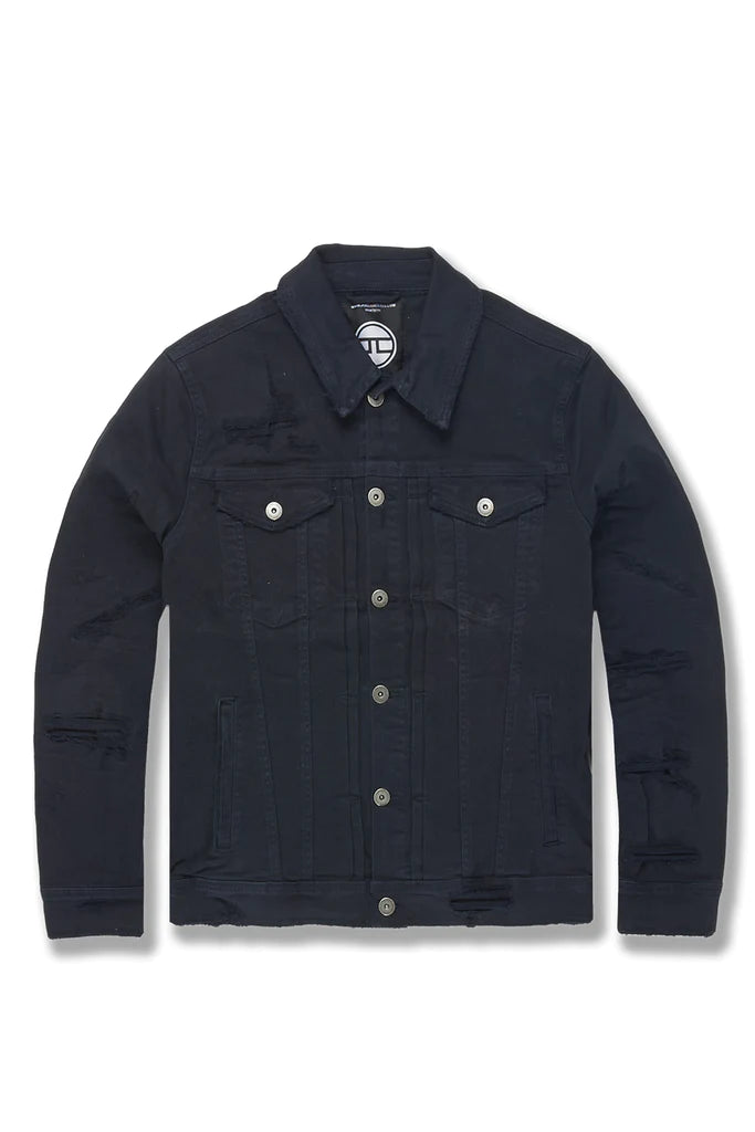 TRIBECA TWILL TRUCKER JACKET (NAVY) JJ955R | Broadway Collections